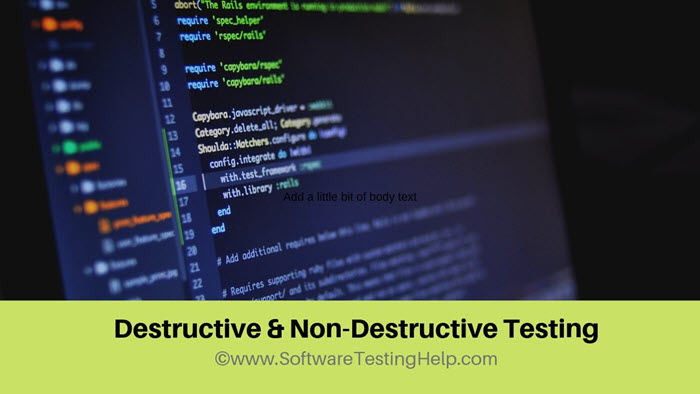 Destructive and Non Destructive Testing